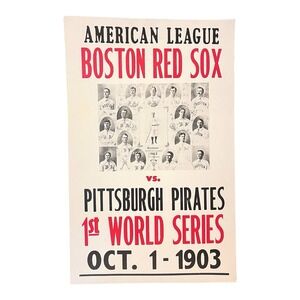 "American League Redsox Pirates 1st World Series 1903" Cardboard Poster 14x22"